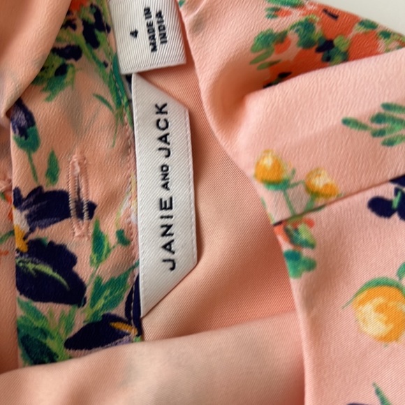 Janie and Jack floral ruffle sleeve dress size 4 - Picture 4 of 5